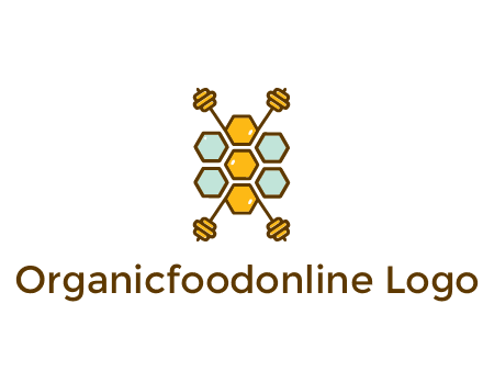 honeycomb and bees logo