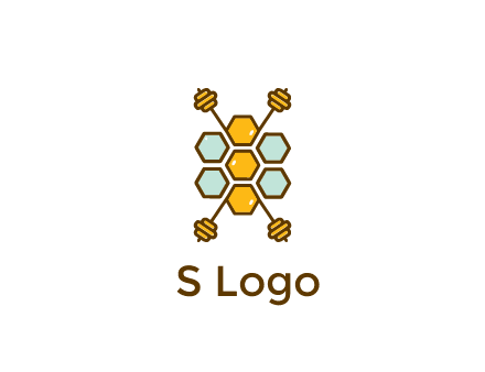 honeycomb and bees logo