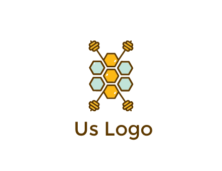 honeycomb and bees logo