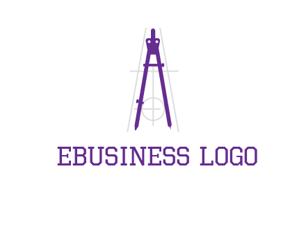 drawing compass with geometric lines logo