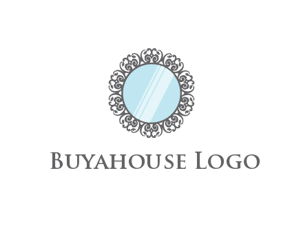 round mirror wall decoration logo