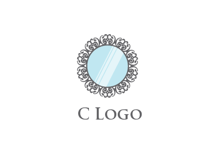 round mirror wall decoration logo