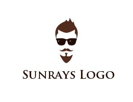 man with well-groomed hair, beard and mustache for grooming services or barber shop logo