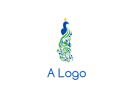 peacock illustration for beauty logo