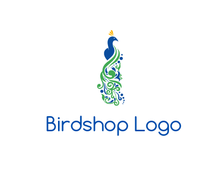 peacock illustration for beauty logo