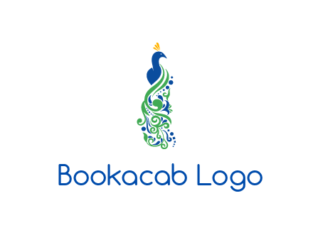 peacock illustration for beauty logo