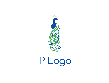 peacock illustration for beauty logo