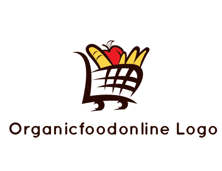 shopping cart icon loaded with groceries