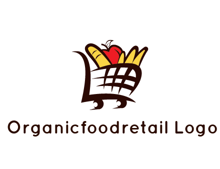 shopping cart icon loaded with groceries