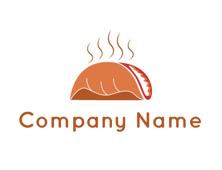 steam rising from taco for Mexican food logo