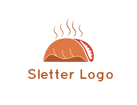 steam rising from taco for Mexican food logo