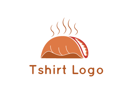 steam rising from taco for Mexican food logo