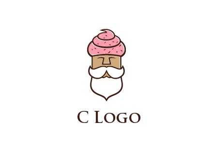 old bearded man with an ice cream turban