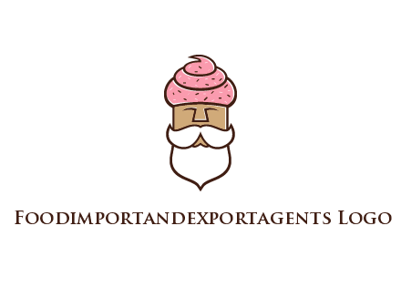 old bearded man with an ice cream turban