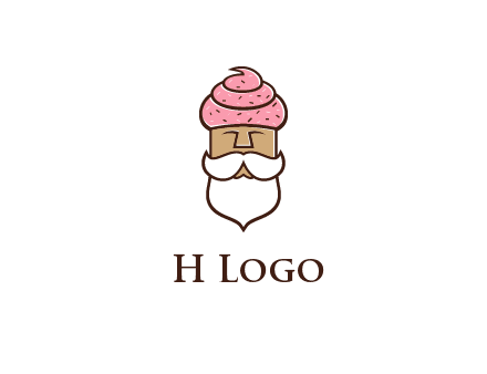 old bearded man with an ice cream turban