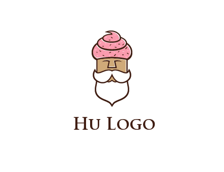 old bearded man with an ice cream turban