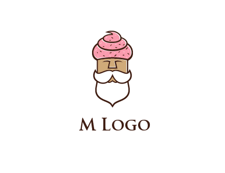 old bearded man with an ice cream turban