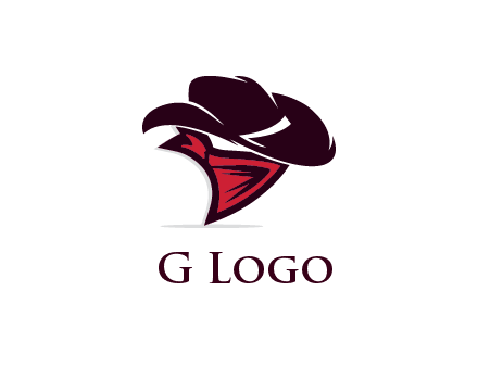 wild west logo with cowboy hat and bandanna