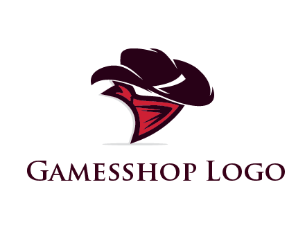 wild west logo with cowboy hat and bandanna