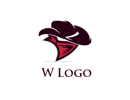 wild west logo with cowboy hat and bandanna