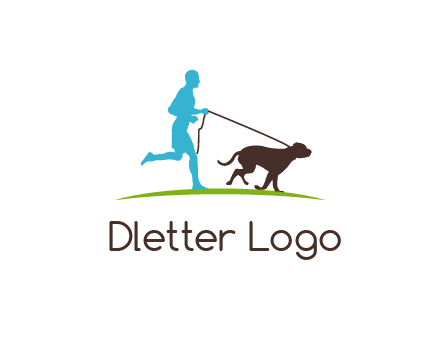 fitness logo of a jogger with dog