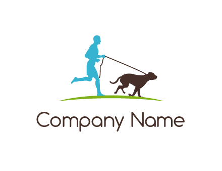 fitness logo of a jogger with dog