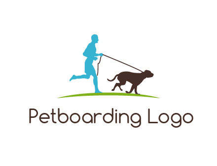 fitness logo of a jogger with dog