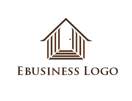 house construction logo with mandela effect on the stairs leading to a door