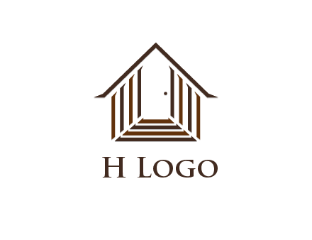 house construction logo with mandela effect on the stairs leading to a door