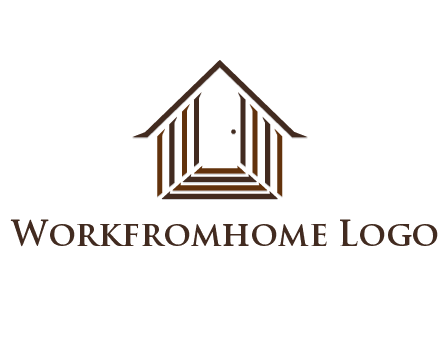 house construction logo with mandela effect on the stairs leading to a door