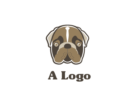 pet shop or veterinary clinic logo with the face of a bulldog