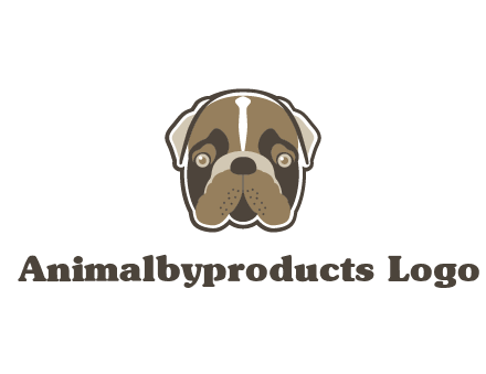 pet shop or veterinary clinic logo with the face of a bulldog