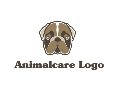 pet shop or veterinary clinic logo with the face of a bulldog