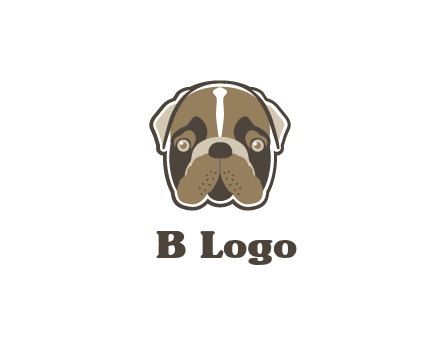 pet shop or veterinary clinic logo with the face of a bulldog