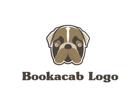 pet shop or veterinary clinic logo with the face of a bulldog