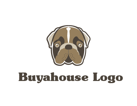 pet shop or veterinary clinic logo with the face of a bulldog