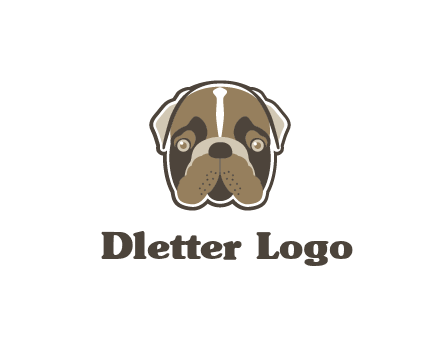 pet shop or veterinary clinic logo with the face of a bulldog