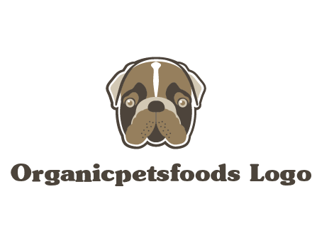 pet shop or veterinary clinic logo with the face of a bulldog