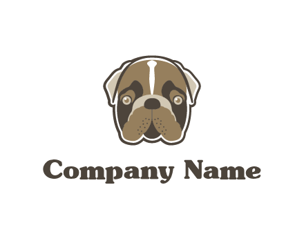 pet shop or veterinary clinic logo with the face of a bulldog