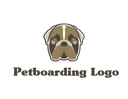 pet shop or veterinary clinic logo with the face of a bulldog