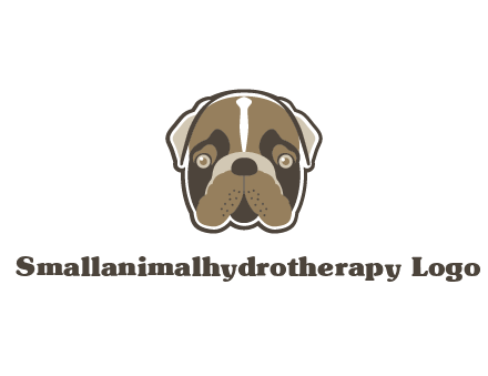 pet shop or veterinary clinic logo with the face of a bulldog