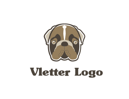 pet shop or veterinary clinic logo with the face of a bulldog