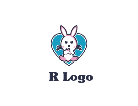 rabbit inside a heart logo