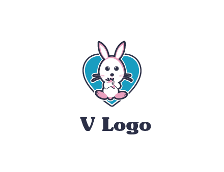 rabbit inside a heart logo