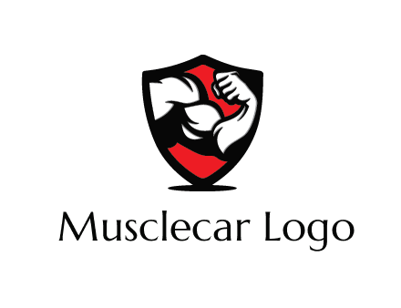 bicep of a bodybuilder in a fitness logo