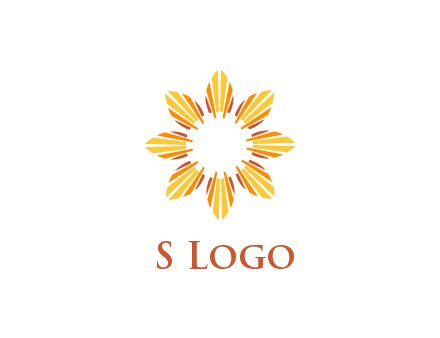 flower pattern or shining sun engineering logo