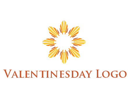 flower pattern or shining sun engineering logo