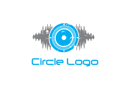 sound waves behind speaker logo