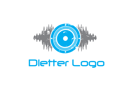 sound waves behind speaker logo