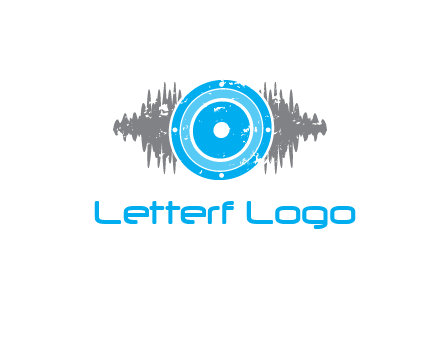 sound waves behind speaker logo